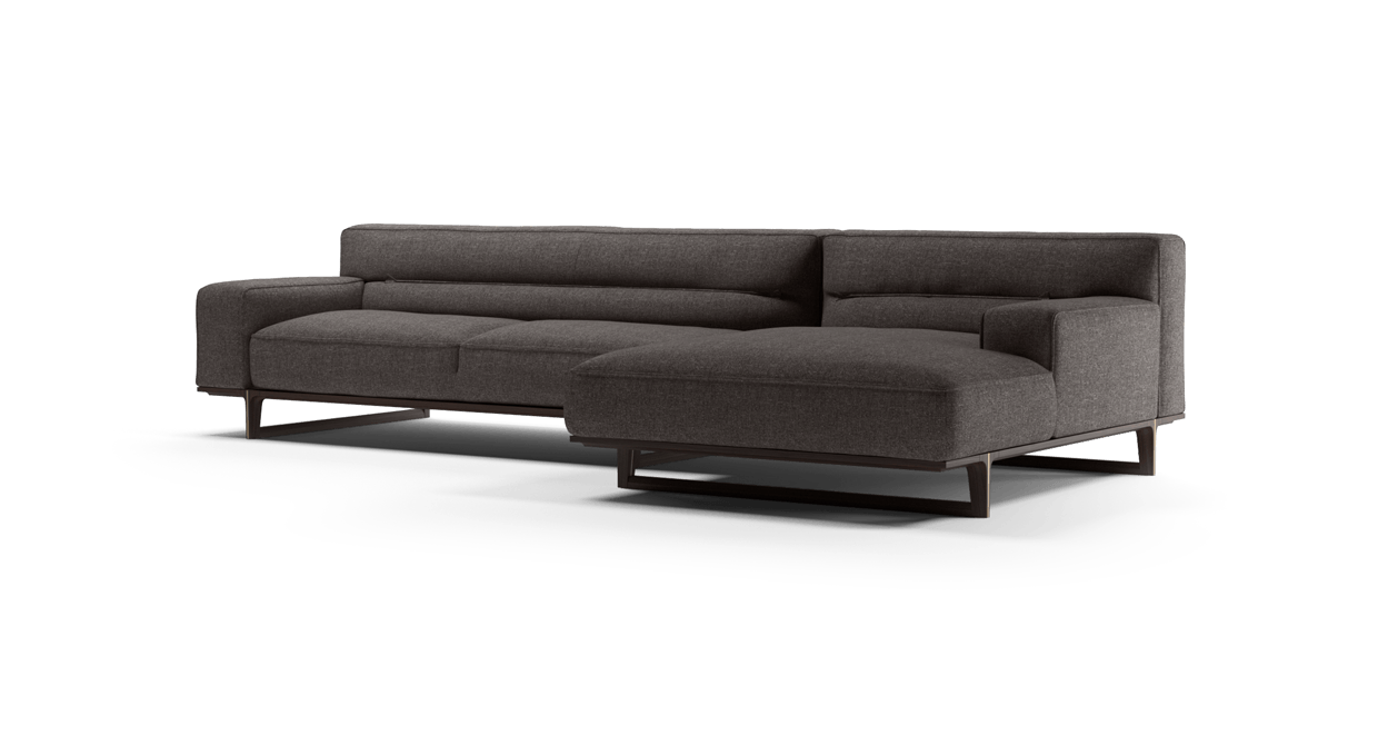 Sobretodo ir a buscar Oblongo Kendo sofa with chaise longue - granite fabric - Natuzzi Italia - Furniture  & Furnishing