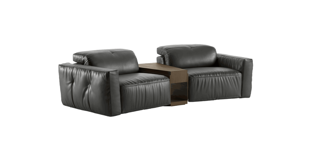 Colosseo Modular Sofa With Wedge Table, Natuzzi Leather Chair And A Half