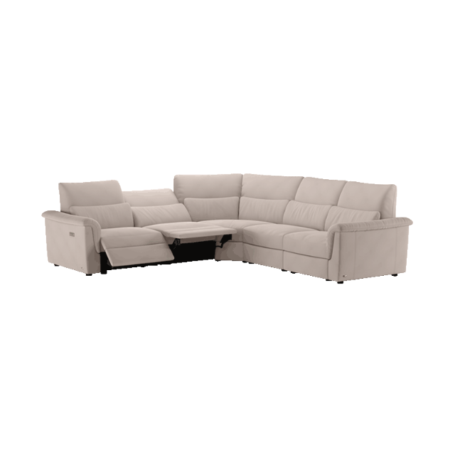 Natuzzi Editions, Large Leather Sectional Couch With Recliners