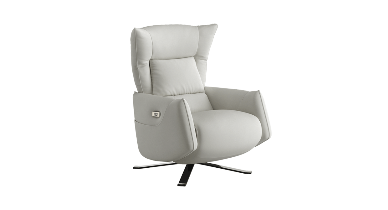 Batticuore Swivel Armchair With Relax, Natuzzi Leather Swivel Recliner Chair