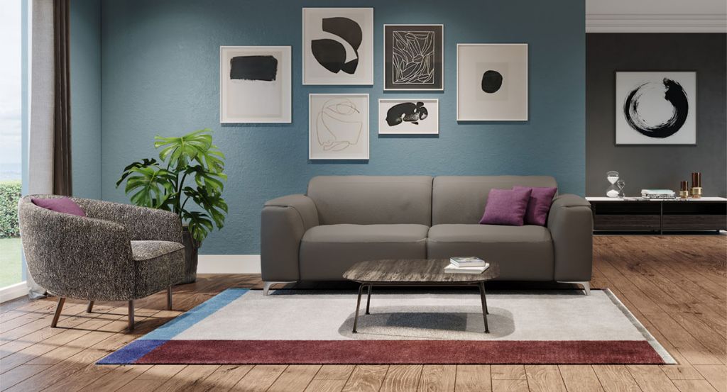 Trionfo Three Seater Sofa Light Grey, Natuzzi Leather Reclining Sofa Reviews