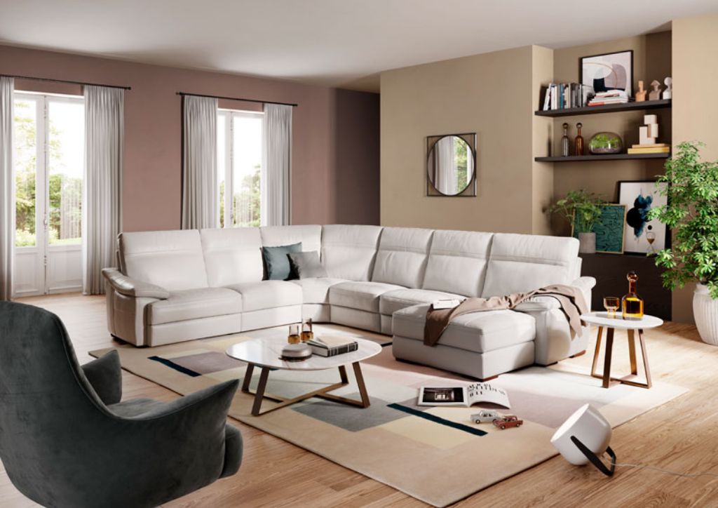 Pazienza Modular Corner Sofa With, Natuzzi Editions Leather Recliner Chair