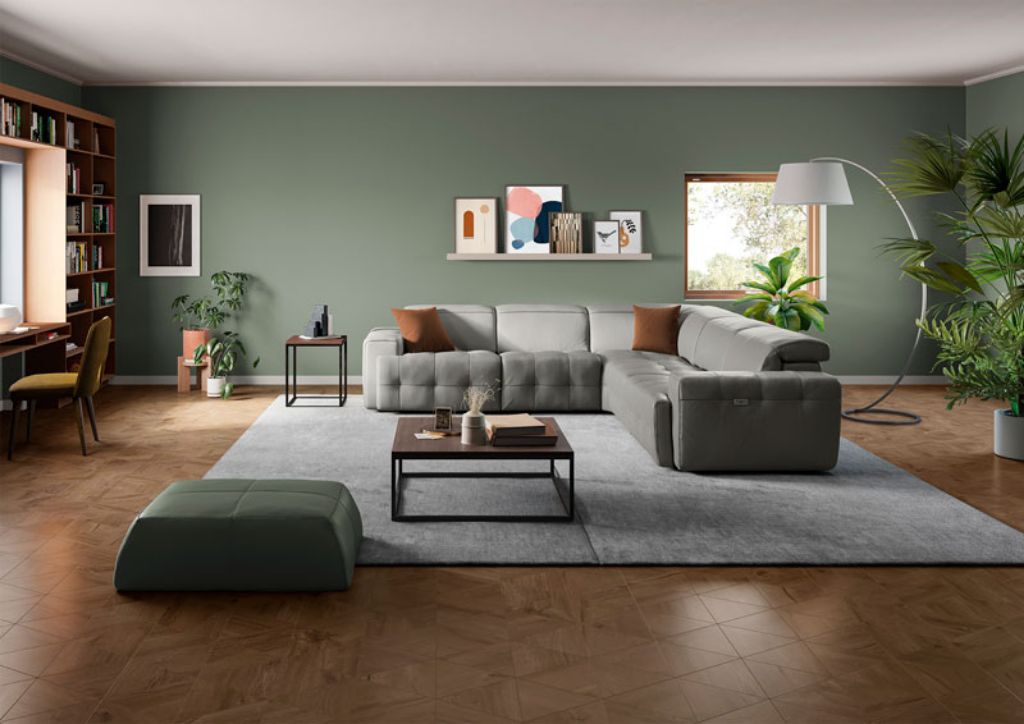 Intenso Sectional Sofa Light Grey, Natuzzi Leather Sectional Furniture