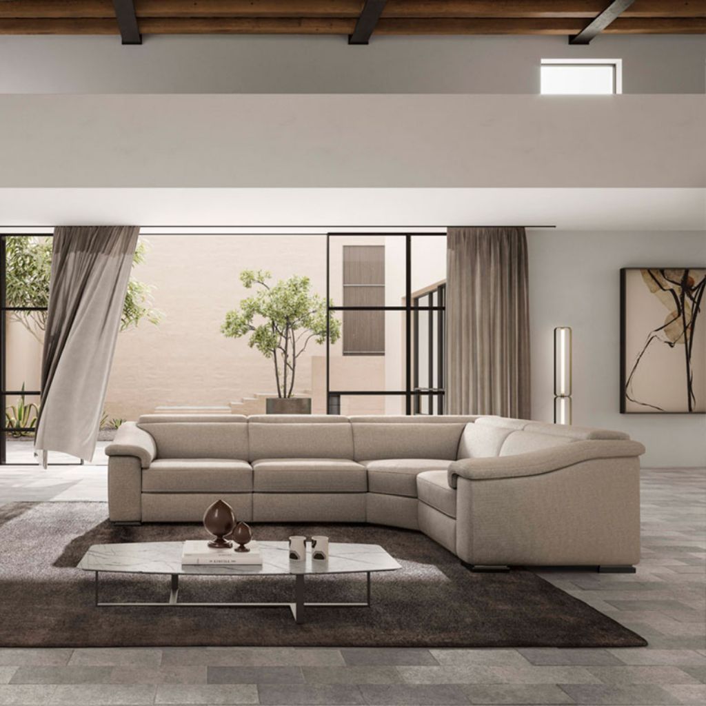 Brick sectional sofa - beige fabric - Natuzzi Italia - Furniture ...