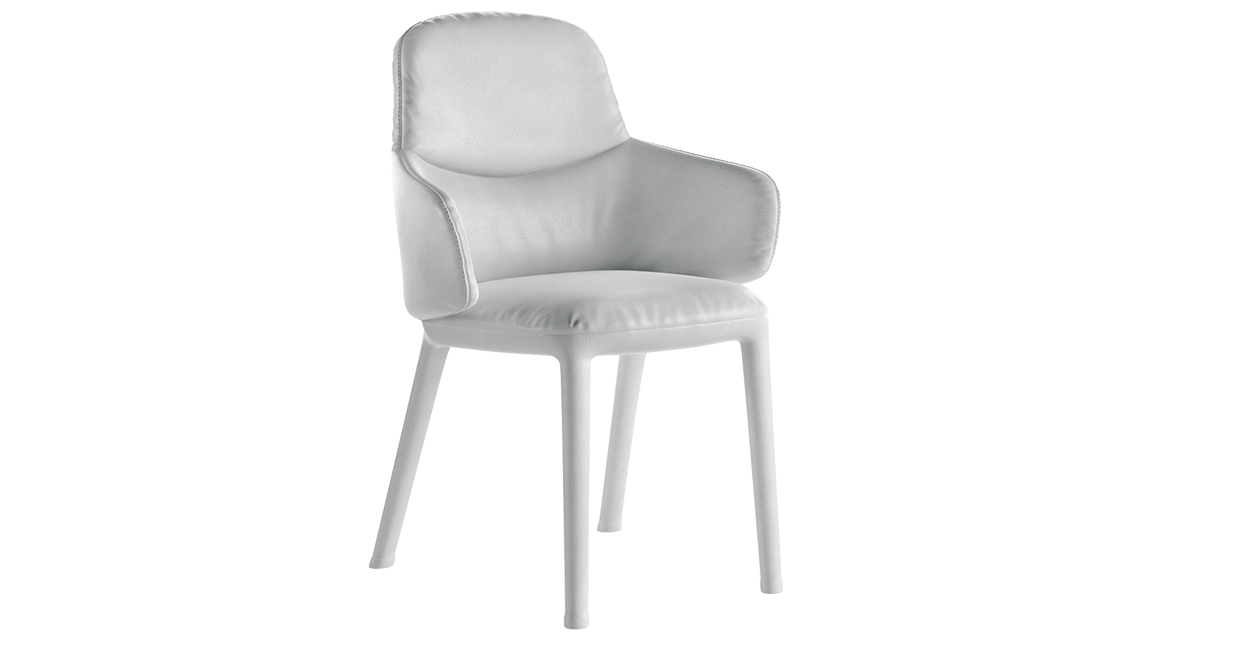 Preset default image - EDGAR Dining chair Leather Optical White