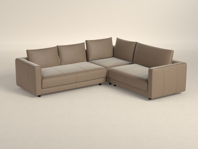 Preset default image - Melpot Sectional Sofa with corner on right side - Leather