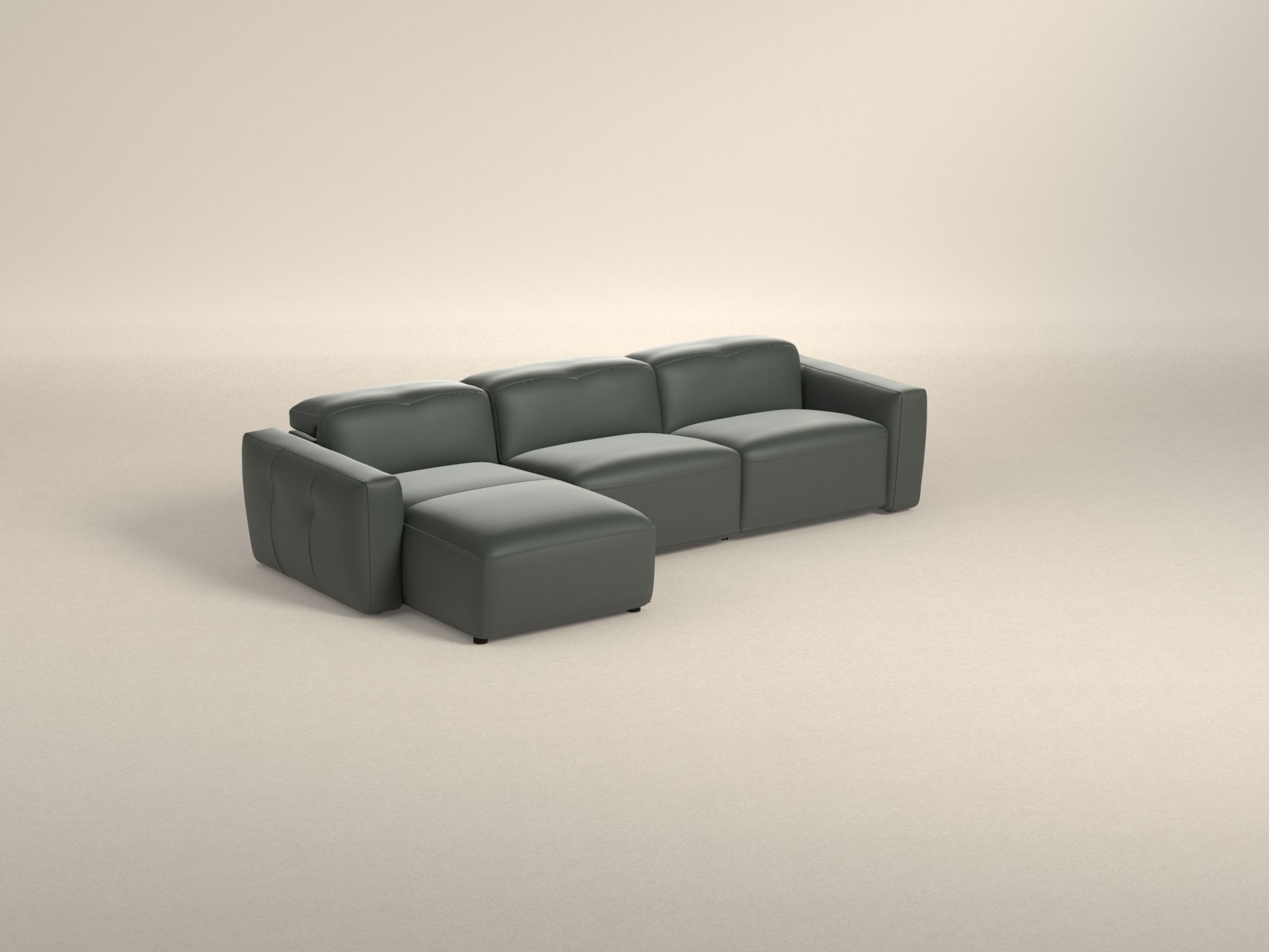 Preset default image - Colosseo Sofa with Chaise on left side - Leather