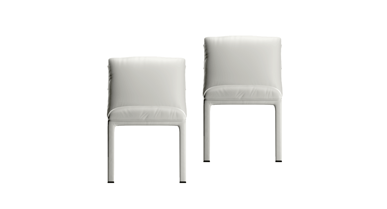 AMBRA Dining chair Leather White