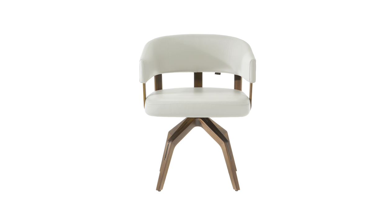 Preset default image - VALLE Chaise de salle à manger pivotante Cuir Optical White