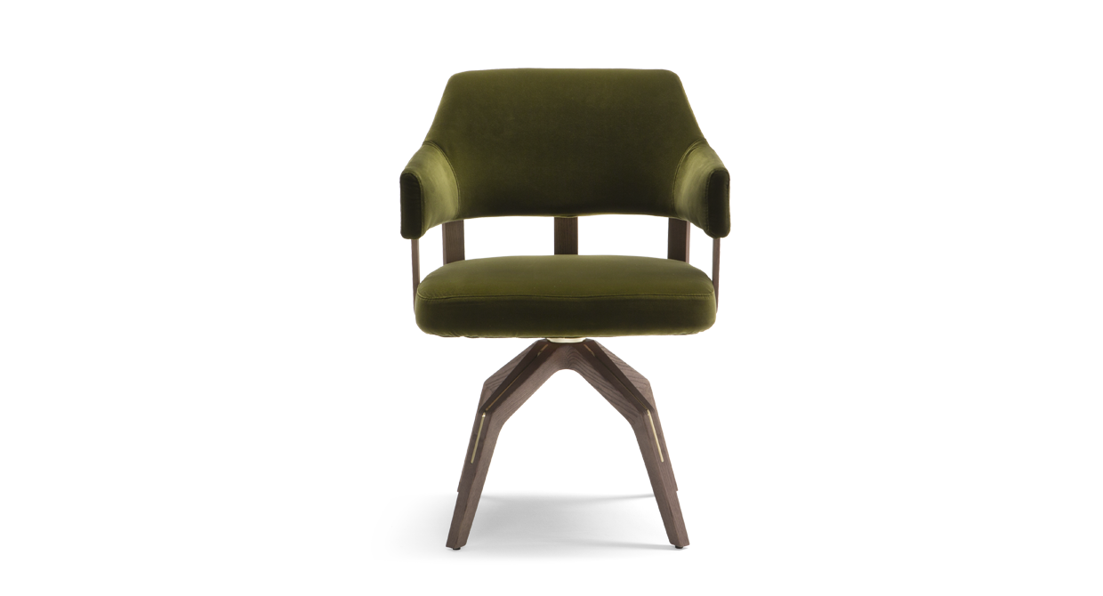 Preset default image - VALLE Chaise de salle à manger pivotante Tissu Clover Green