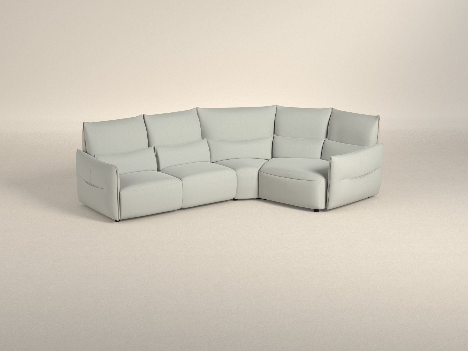 Preset default image - Wellbe 带右侧转角座椅的组合式沙发 - 織物