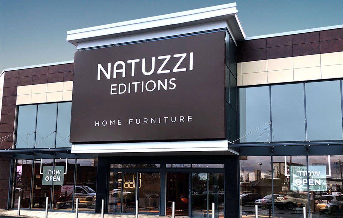 Italian Furniture Natuzzi Editions, Natuzzi Editions Leather Stupendo Brown Sofa